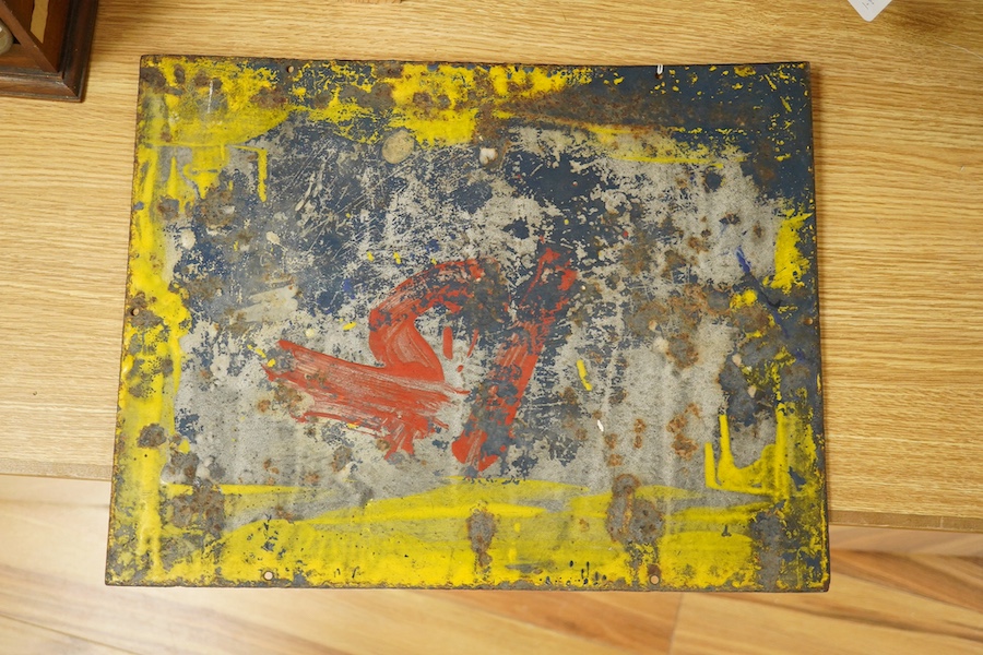 An early 20th century Colman's Mustard enamel sign, dated April ‘06 and with ‘Patent Enamel Co Ld B’ham & London’ to the bottom edge, 35.5cm x 46cm. Condition - fair, some surface rust and losses to the enamel.
